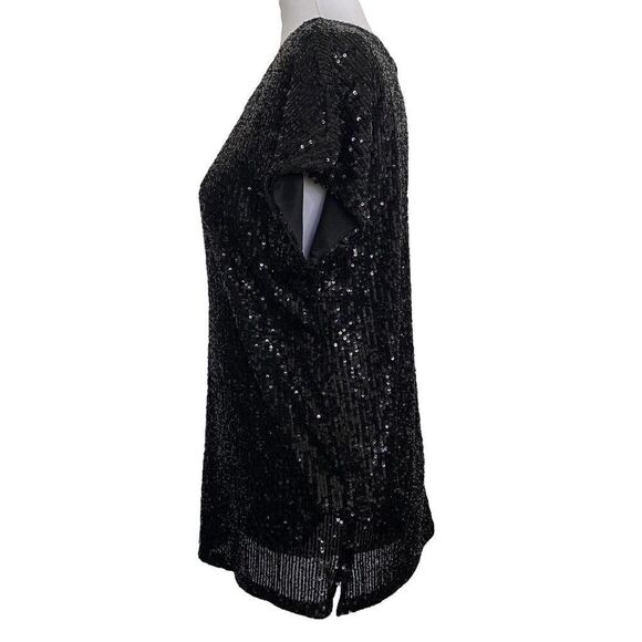 Rachel zoe top sequin black blouse size medium - Picture 2 of 10